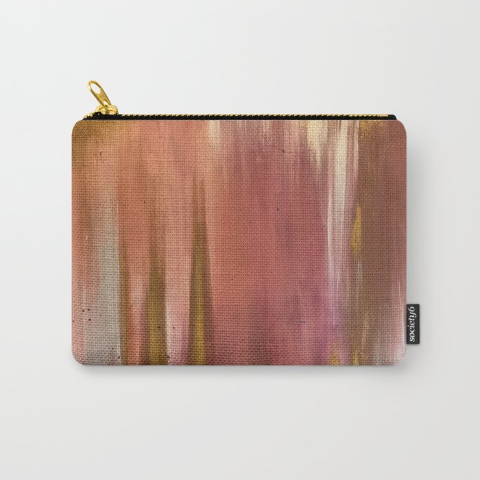 Blush with Gold Abstract Carry All Pouch Gallery Image 1