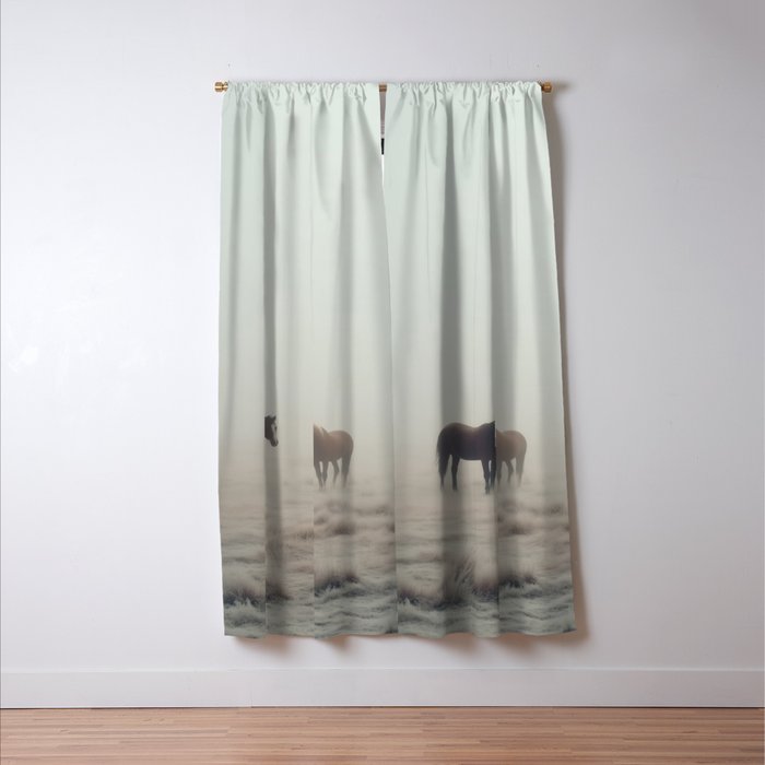 Horses in the Mist I Window Curtain Gallery Image 3