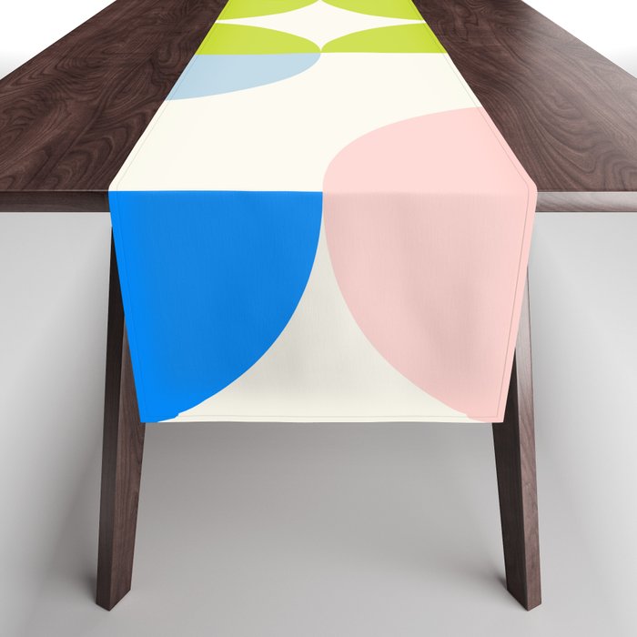 Mid Century Modern Geometry Pastel 9 Table Runner Gallery Image 1