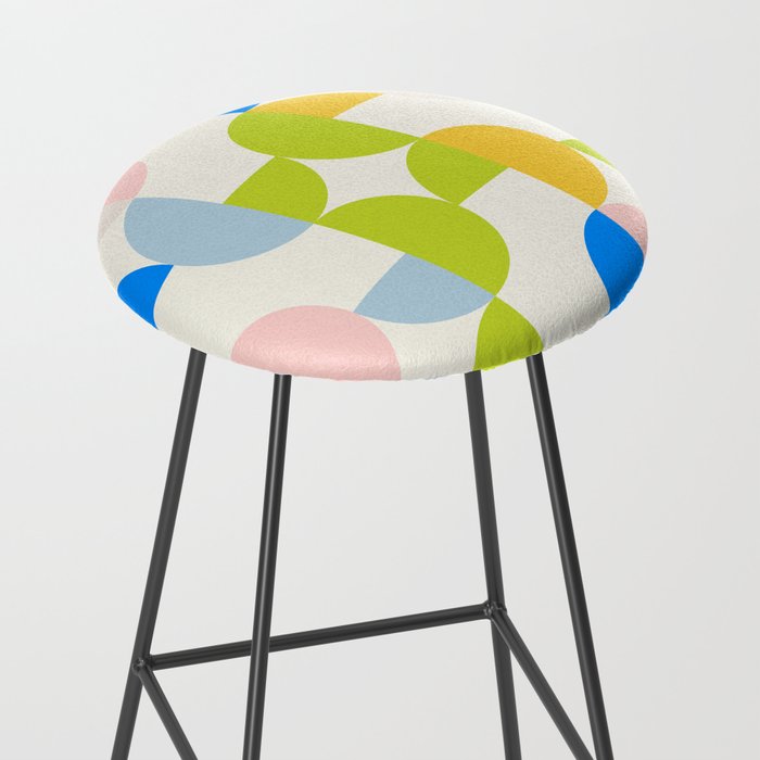 Mid Century Modern Geometry Pastel 9 Stool Gallery Image 2