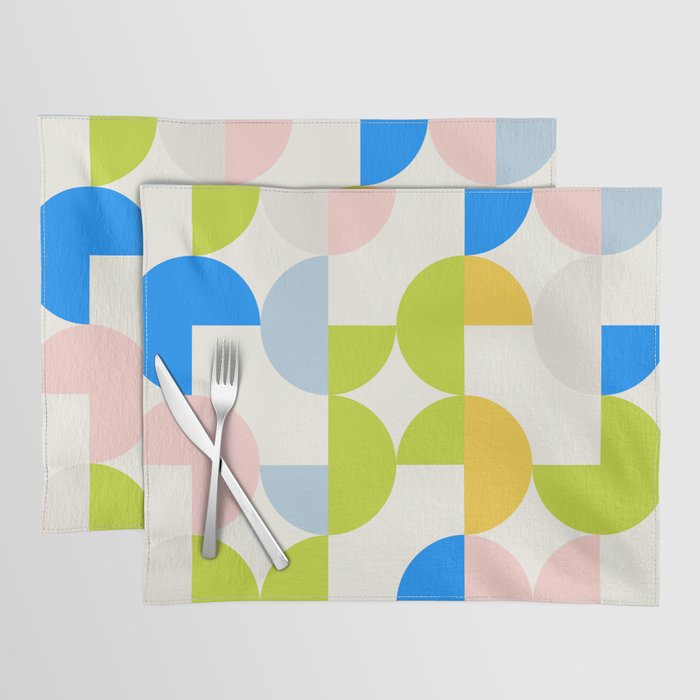 Mid Century Modern Geometry Pastel 9 Placemat Gallery Image 1