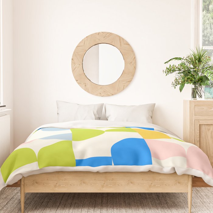 Mid Century Modern Geometry Pastel 9 Duvet Cover Gallery Image 3