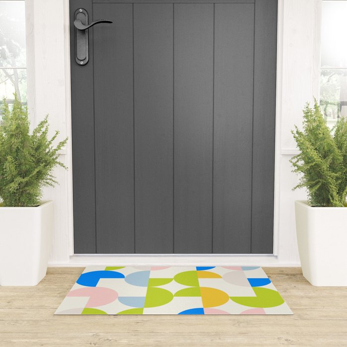 Mid Century Modern Geometry Pastel 9 Welcome Mat Gallery Image 3