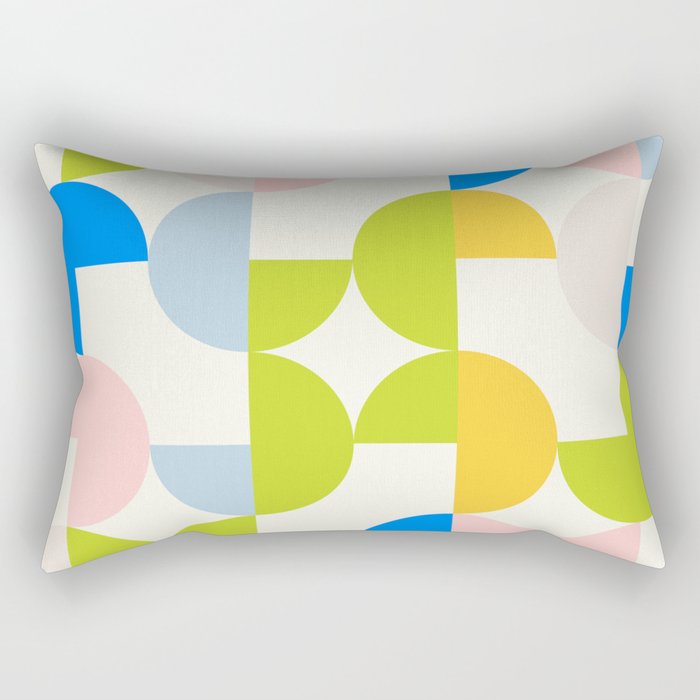 Mid Century Modern Geometry Pastel 9 Rectangular Pillow Gallery Image 2