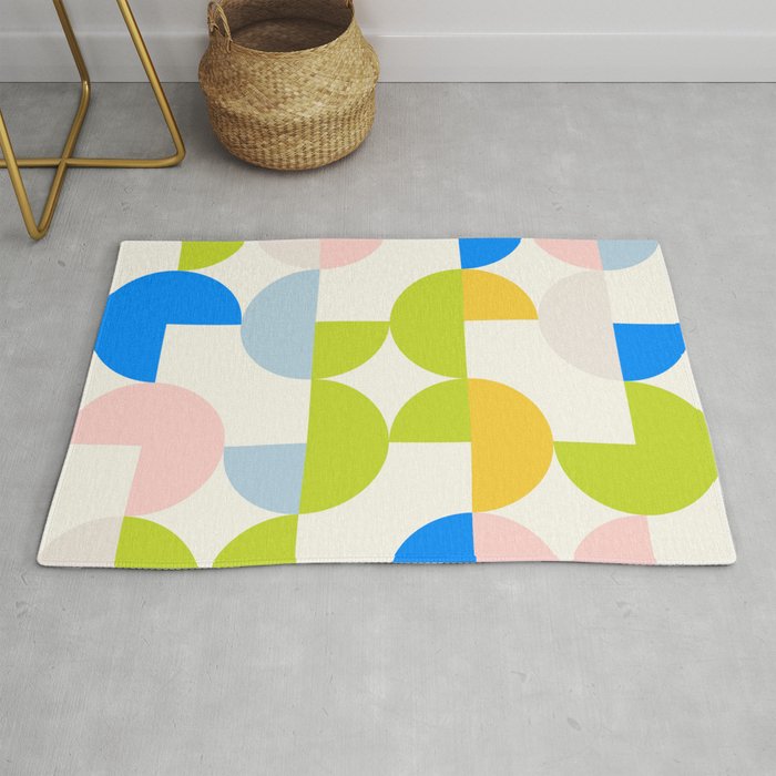 Mid Century Modern Geometry Pastel 9 Rug Gallery Image 1