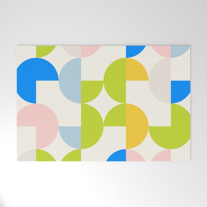 Mid Century Modern Geometry Pastel 9 Welcome Mat Gallery Image 1