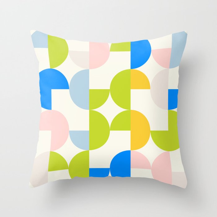 Mid Century Modern Geometry Pastel 9 Throw Pillow Gallery Image 6