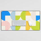 Mid Century Modern Geometry Pastel 9 Desk Mat Gallery Image 1
