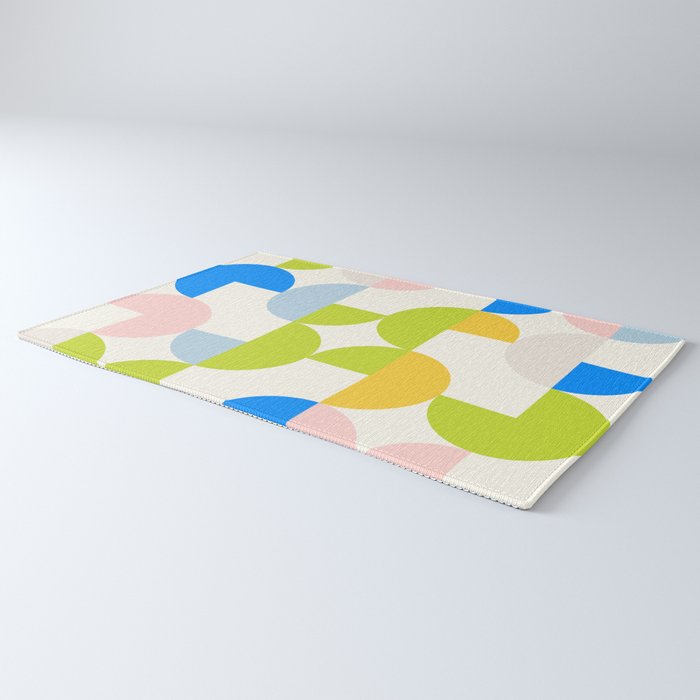 Mid Century Modern Geometry Pastel 9 Rug Gallery Image 3