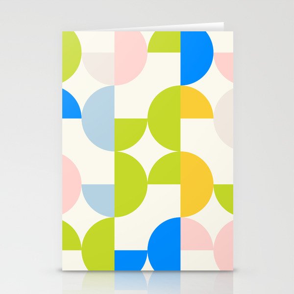 Mid Century Modern Geometry Pastel 9 Stationery Card Gallery Image 2