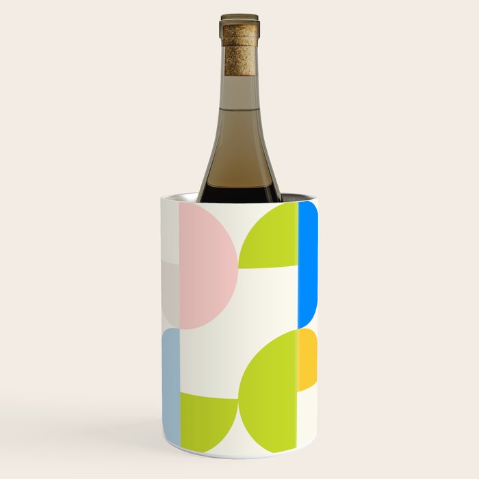 Mid Century Modern Geometry Pastel 9 Wine Chiller Gallery Image 1