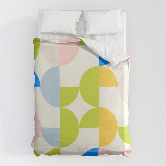 Mid Century Modern Geometry Pastel 9 Duvet Cover Gallery Image 1