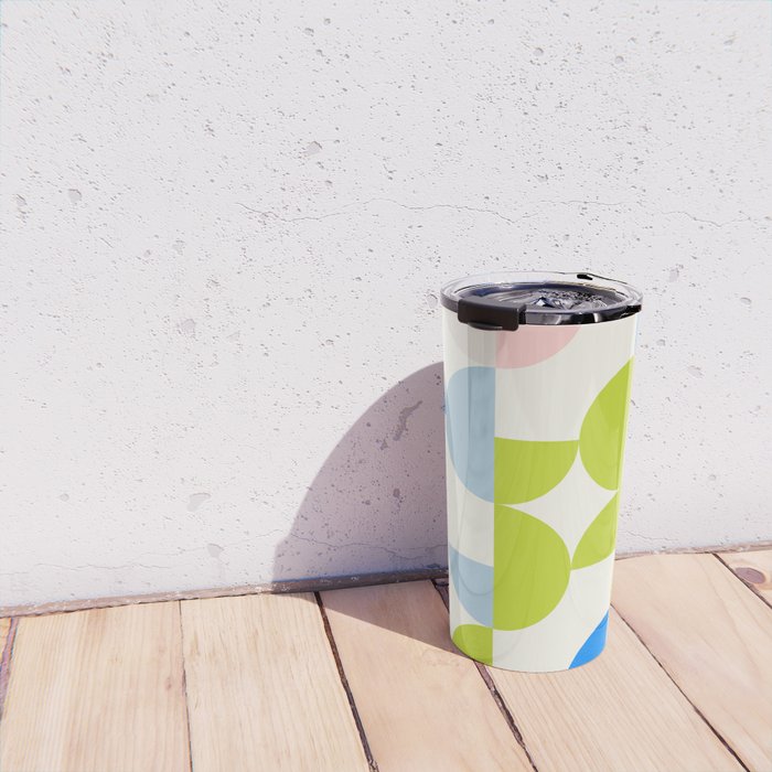 Mid Century Modern Geometry Pastel 9 Travel Mug Gallery Image 4