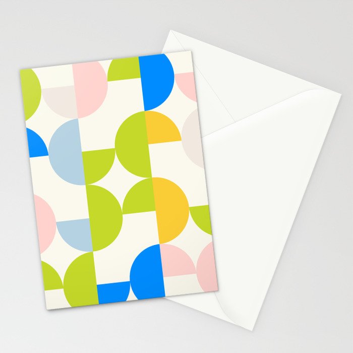 Mid Century Modern Geometry Pastel 9 Stationery Card Gallery Image 2