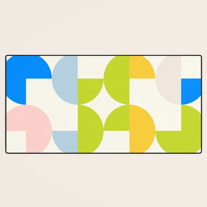 Mid Century Modern Geometry Pastel 9 Desk Mat Gallery Image 3