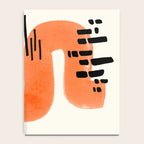 Mid Century Modern abstract Minimalist Fun Colorful Shapes Patterns Orange Watercolor Wiggle Stroke Notebook Gallery Image 4