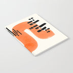 Mid Century Modern abstract Minimalist Fun Colorful Shapes Patterns Orange Watercolor Wiggle Stroke Notebook Gallery Image 2
