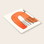 Mid Century Modern abstract Minimalist Fun Colorful Shapes Patterns Orange Watercolor Wiggle Stroke Notebook Gallery Image 3