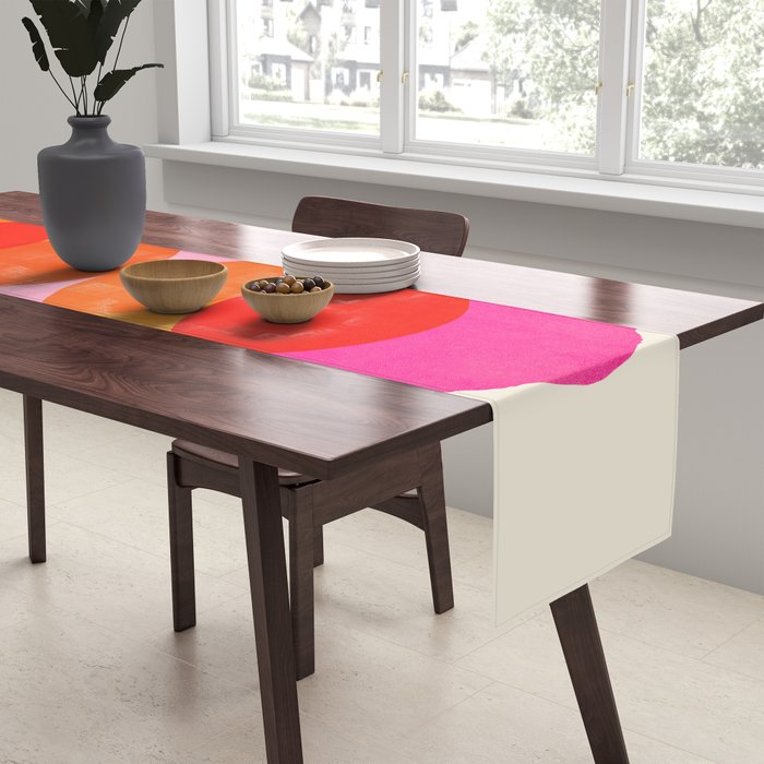 Abstraction_COLOUR_CIRCLES_001 Table Runner Gallery Image 2