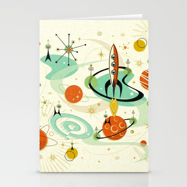Atomic Space Cats studioxtine Stationery Card Gallery Image 2