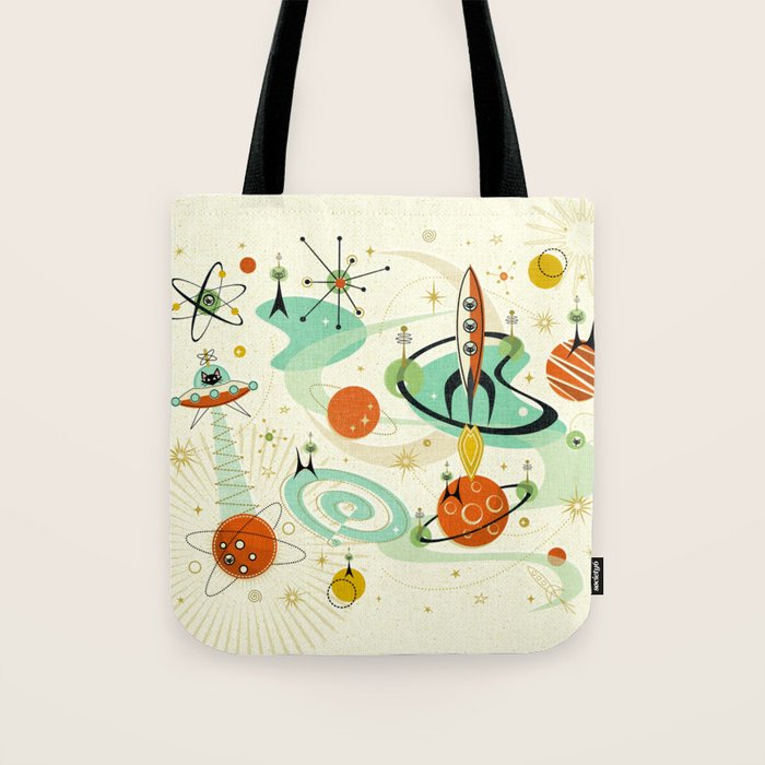 Atomic Space Cats studioxtine Tote Bag Gallery Image 1