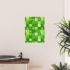 Green eco friendly nature geometric mosaic pattern Poster Gallery Image 2