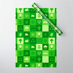 Green eco friendly nature geometric mosaic pattern Wrapping Paper Gallery Image 1