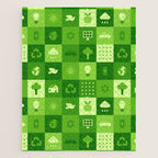 Green eco friendly nature geometric mosaic pattern Jigsaw Puzzle Gallery Image 1