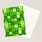 Green eco friendly nature geometric mosaic pattern Stationery Card Gallery Image 2