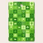 Green eco friendly nature geometric mosaic pattern Cutting Board Gallery Image 1
