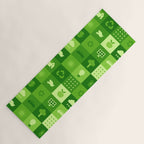 Green eco friendly nature geometric mosaic pattern Yoga Mat Gallery Image 1