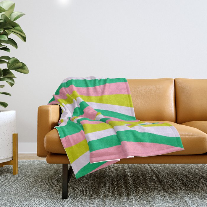 Retro Ribbon Stripes Throw Blanket Gallery Image 1