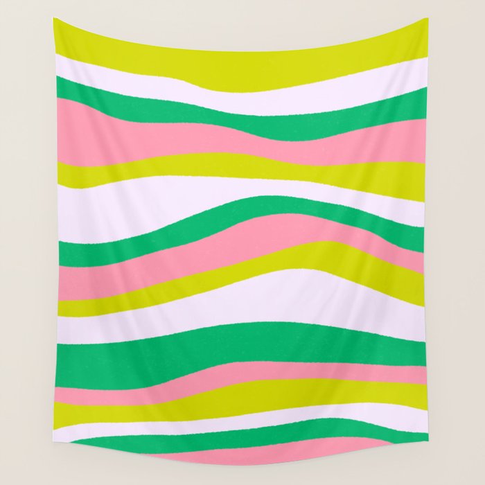 Retro Ribbon Stripes Wall Tapestry Gallery Image 4