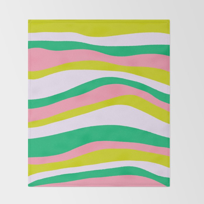 Retro Ribbon Stripes Throw Blanket Gallery Image 2