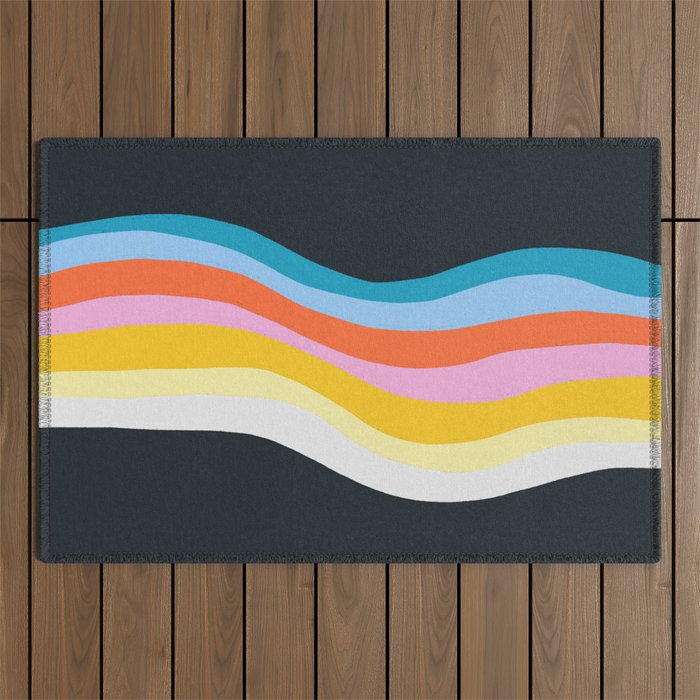 dark wave Outdoor Rug Gallery Image 1