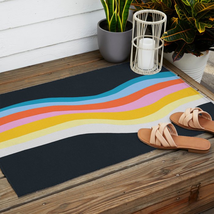 dark wave Outdoor Rug Gallery Image 2