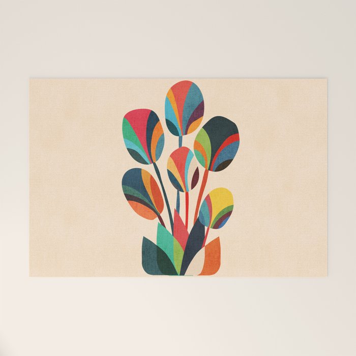 Ikebana - Geometric flower Welcome Mat Gallery Image 1