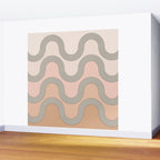 Mid Century Waves - Blush Pink Wall Mural Gallery Image 2