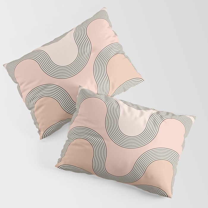 Mid Century Waves - Blush Pink Pillow Sham Gallery Image 3