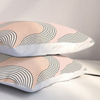 Mid Century Waves - Blush Pink Pillow Sham Gallery Image 3