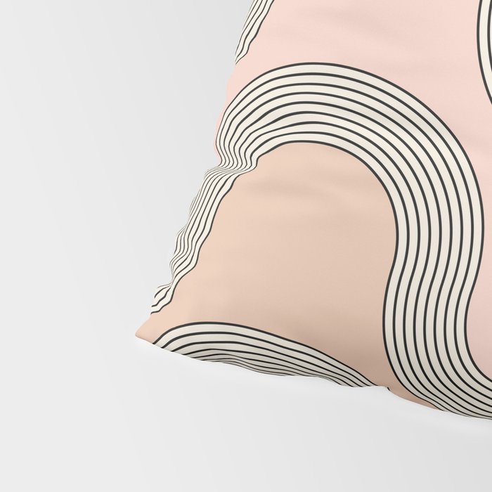Mid Century Waves - Blush Pink Pillow Sham Gallery Image 4