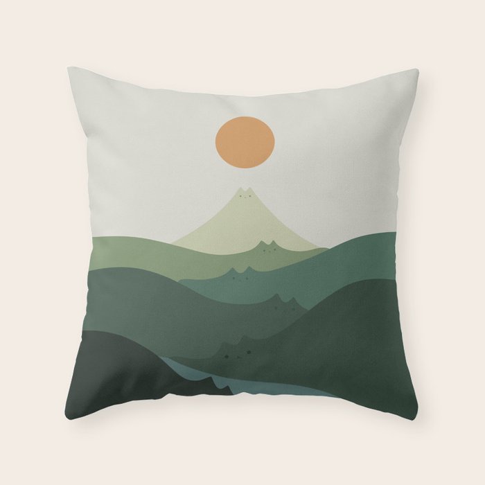 Cat Landscape 87B (Meowvelous Nature) Throw Pillow Gallery Image 6