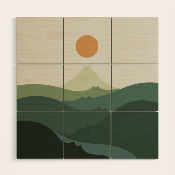 Cat Landscape 87B (Meowvelous Nature) Wood Wall Art Gallery Image 1