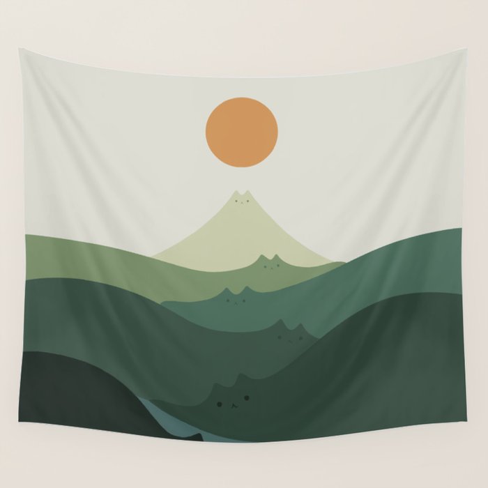 Cat Landscape 87B (Meowvelous Nature) Wall Tapestry Gallery Image 4