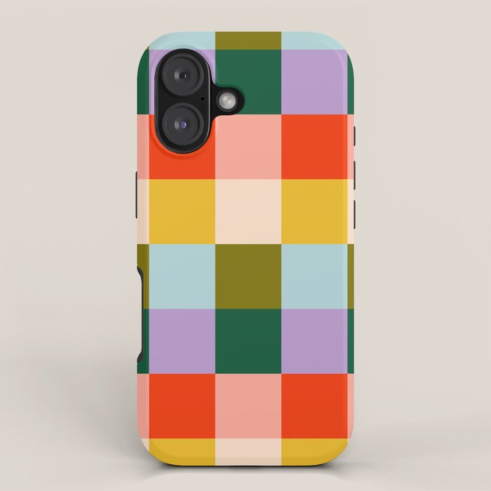 Checkered Rainbow Retro Vibe  iPhone Case Gallery Image 1