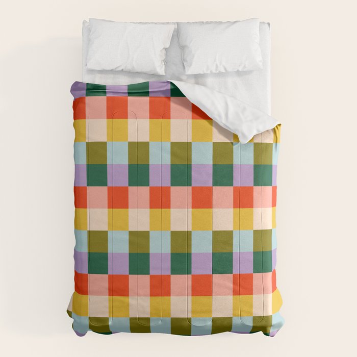 Checkered Rainbow Retro Vibe  Comforter Gallery Image 6