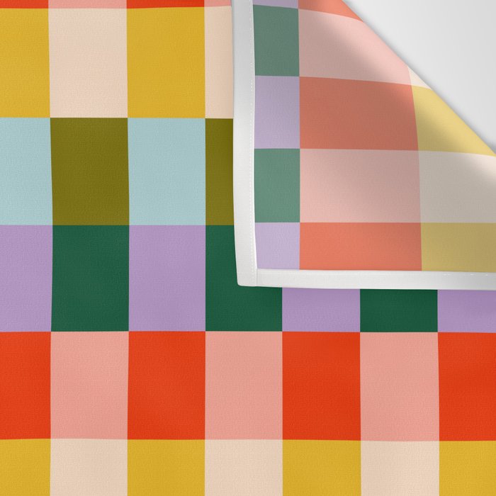 Checkered Rainbow Retro Vibe  Wall Tapestry Gallery Image 3
