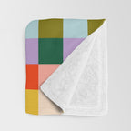 Checkered Rainbow Retro Vibe  Throw Blanket Gallery Image 3