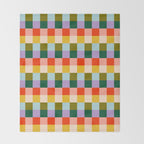 Checkered Rainbow Retro Vibe  Throw Blanket Gallery Image 2