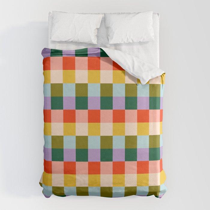 Checkered Rainbow Retro Vibe  Duvet Cover Gallery Image 6